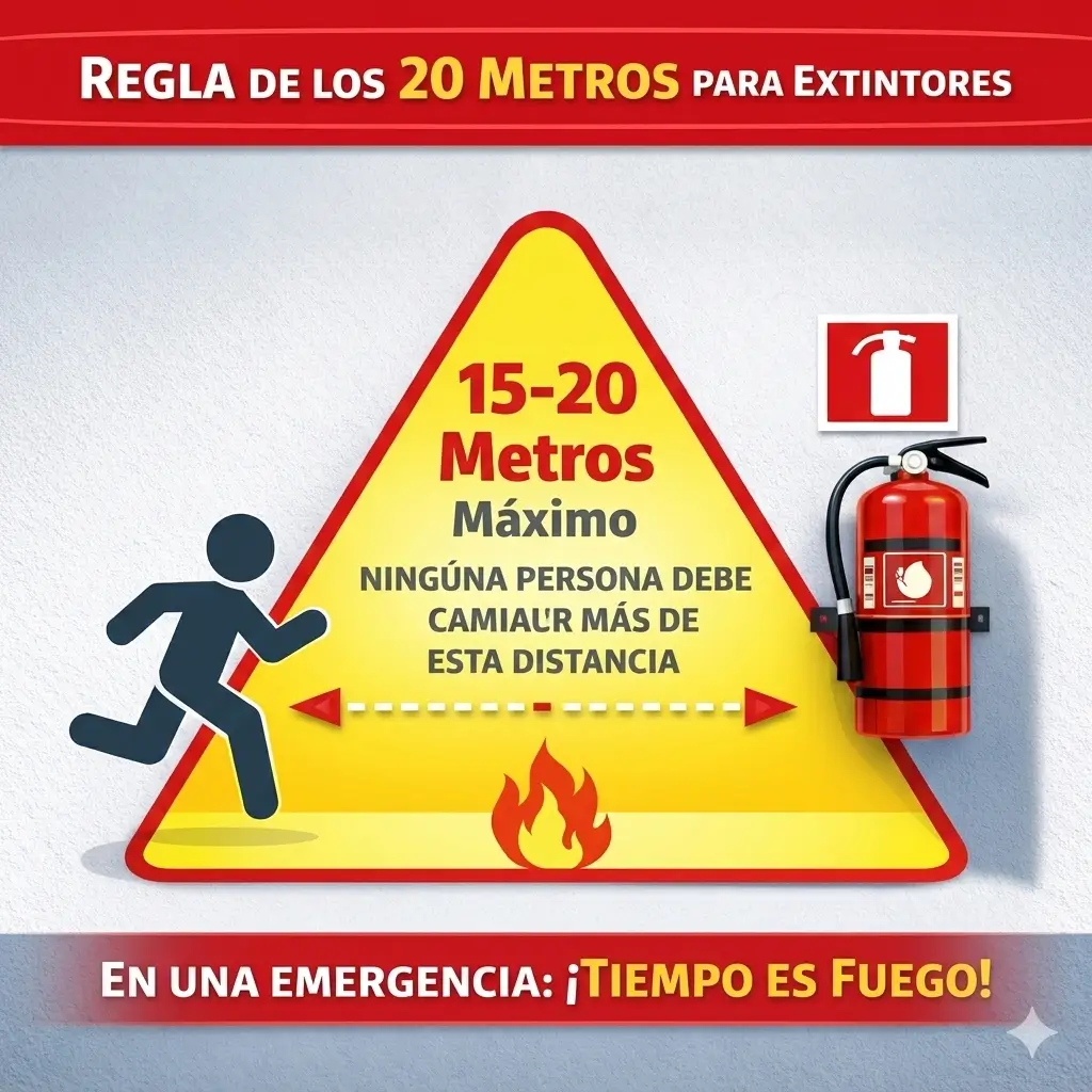 Regla de los 20 metros de distancia para extintores